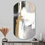 Black And Gold Harmony Of Marble VI - Asymmetric Metal Wall Art