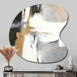 Black And Gold Harmony Of Marble VI - Asymmetric Metal Wall Art