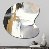 Black And Gold Harmony Of Marble VI - Asymmetric Metal Wall Art