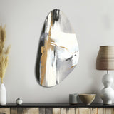 Black And Gold Harmony Of Marble VI - Asymmetric Metal Wall Art