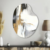 Black And Gold Harmony Of Marble VI - Asymmetric Metal Wall Art