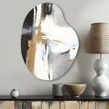 Black And Gold Harmony Of Marble VI - Asymmetric Metal Wall Art