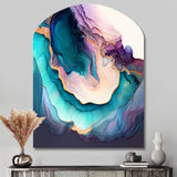 Blue Purple Abstract Geode I - Asymmetric Metal Wall Art