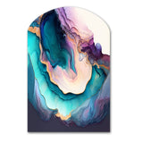 Blue Purple Abstract Geode I - Asymmetric Metal Wall Art