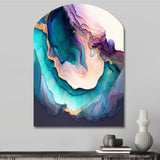 Blue Purple Abstract Geode I - Asymmetric Metal Wall Art