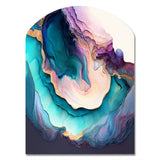 Blue Purple Abstract Geode I - Asymmetric Metal Wall Art