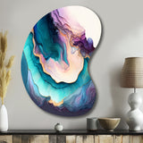 Blue Purple Abstract Geode I - Asymmetric Metal Wall Art