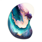 Blue Purple Abstract Geode I - Asymmetric Metal Wall Art