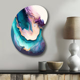 Blue Purple Abstract Geode I - Asymmetric Metal Wall Art