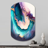 Blue Purple Abstract Geode I - Asymmetric Metal Wall Art