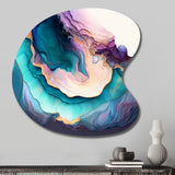 Blue Purple Abstract Geode I - Asymmetric Metal Wall Art