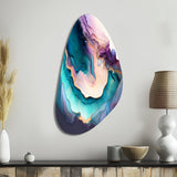 Blue Purple Abstract Geode I - Asymmetric Metal Wall Art