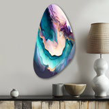 Blue Purple Abstract Geode I - Asymmetric Metal Wall Art