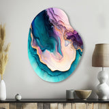 Blue Purple Abstract Geode I - Asymmetric Metal Wall Art