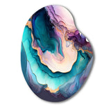 Blue Purple Abstract Geode I - Asymmetric Metal Wall Art