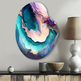 Blue Purple Abstract Geode I - Asymmetric Metal Wall Art