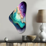 Blue Purple Abstract Geode II - Asymmetric Metal Wall Art