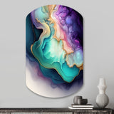 Blue Purple Abstract Geode II - Asymmetric Metal Wall Art