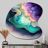 Blue Purple Abstract Geode II - Asymmetric Metal Wall Art