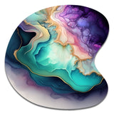 Blue Purple Abstract Geode II - Asymmetric Metal Wall Art