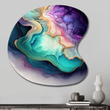 Blue Purple Abstract Geode II - Asymmetric Metal Wall Art