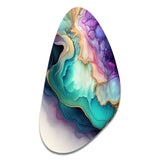 Blue Purple Abstract Geode II - Asymmetric Metal Wall Art