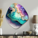 Blue Purple Abstract Geode II - Asymmetric Metal Wall Art