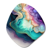 Blue Purple Abstract Geode II - Asymmetric Metal Wall Art