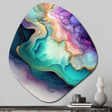 Blue Purple Abstract Geode II - Asymmetric Metal Wall Art