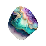 Blue Purple Abstract Geode II - Asymmetric Metal Wall Art