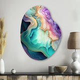 Blue Purple Abstract Geode II - Asymmetric Metal Wall Art