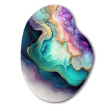 Blue Purple Abstract Geode II - Asymmetric Metal Wall Art