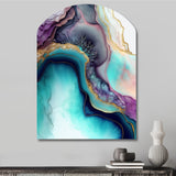 Blue Purple Abstract Geode III - Asymmetric Metal Wall Art