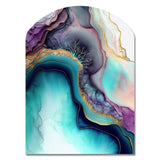 Blue Purple Abstract Geode III - Asymmetric Metal Wall Art