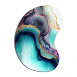 Blue Purple Abstract Geode III - Asymmetric Metal Wall Art