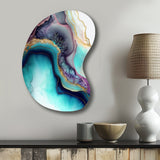 Blue Purple Abstract Geode III - Asymmetric Metal Wall Art