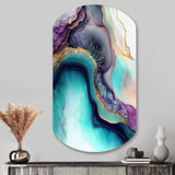 Blue Purple Abstract Geode III - Asymmetric Metal Wall Art