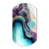 Blue Purple Abstract Geode III - Asymmetric Metal Wall Art