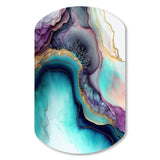 Blue Purple Abstract Geode III - Asymmetric Metal Wall Art