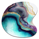 Blue Purple Abstract Geode III - Asymmetric Metal Wall Art