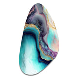 Blue Purple Abstract Geode III - Asymmetric Metal Wall Art