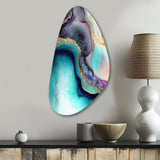 Blue Purple Abstract Geode III - Asymmetric Metal Wall Art