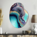 Blue Purple Abstract Geode III - Asymmetric Metal Wall Art