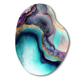 Blue Purple Abstract Geode III - Asymmetric Metal Wall Art