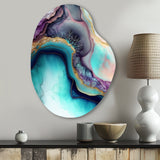 Blue Purple Abstract Geode III - Asymmetric Metal Wall Art