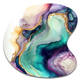 Green Purple Abstract Geode - Asymmetric Metal Wall Art