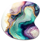 Green Purple Abstract Geode - Asymmetric Metal Wall Art