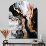 Black Gold Marble Splash I - Asymmetric Metal Wall Art