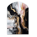 Black Gold Marble Splash I - Asymmetric Metal Wall Art