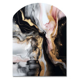 Black Gold Marble Splash I - Asymmetric Metal Wall Art